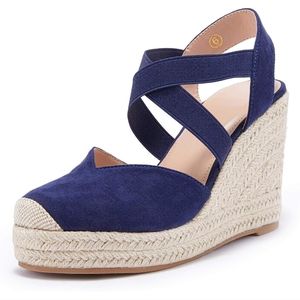 Navy Criss Cross Strap Espadrille Size 7